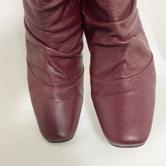 JUST CAPUCCI Leather Booties, Burgundy, Size 7.5 - Picture 10 of 12